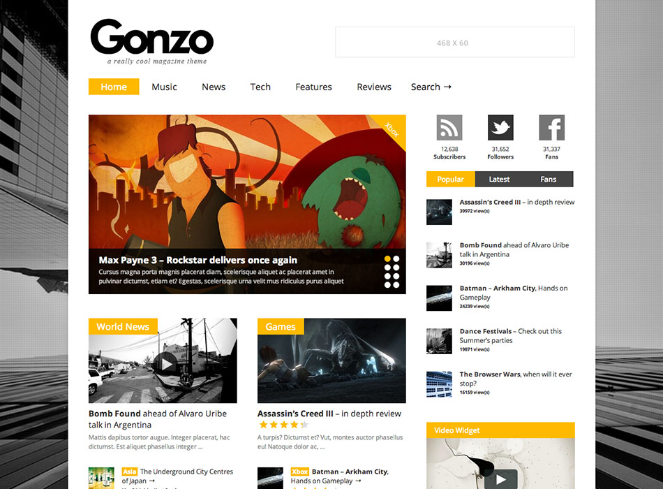 Gonzo – Best Selling WordPress Themes