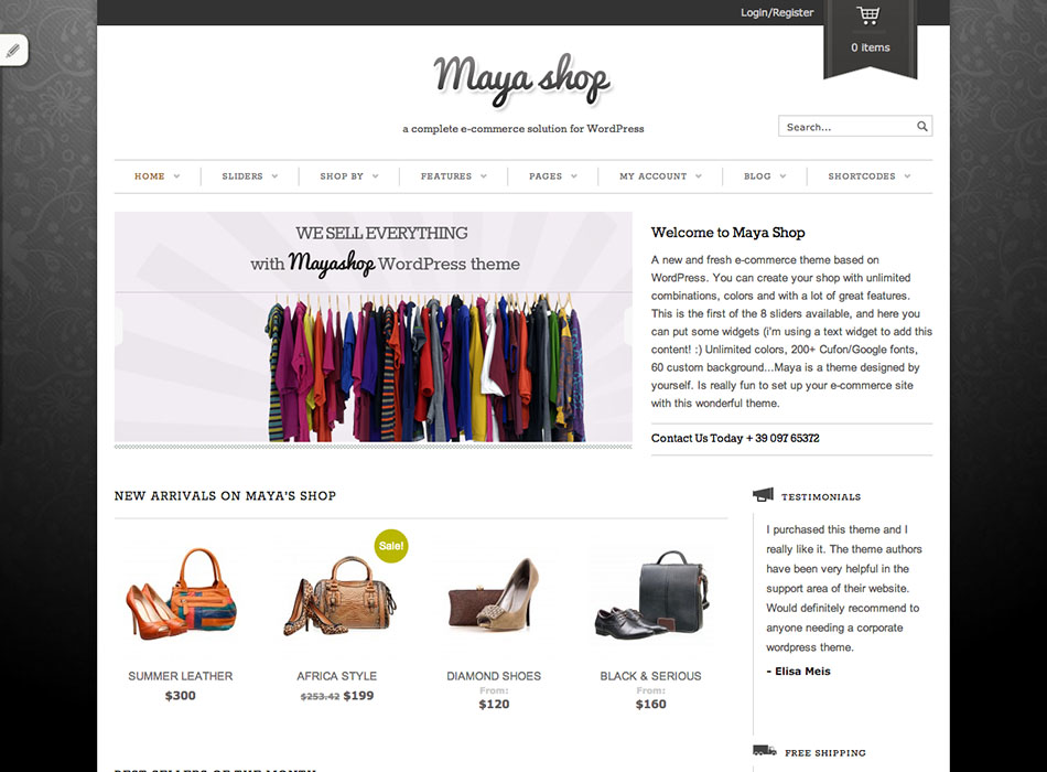 Maya Shop – Best Selling WordPress Themes