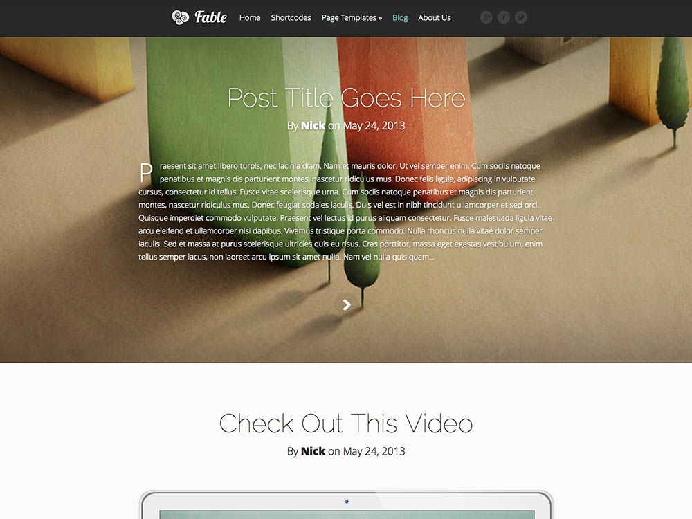 Fable - Best WordPress Blog Themes