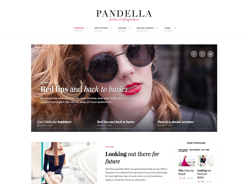 Pandella Fashion Blog Theme for WordPress
