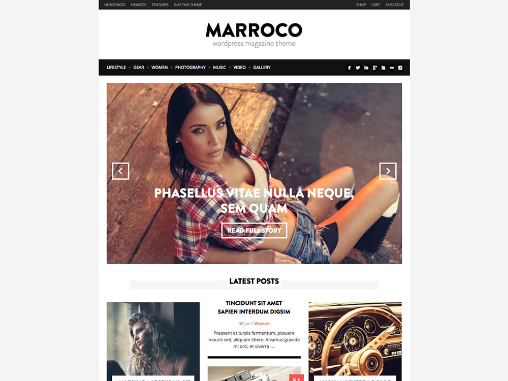 Best WordPress Fashion Blog Themes - Marroco