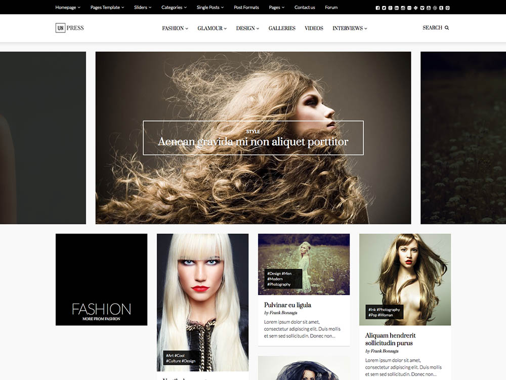Best WordPress Fashion Blog Themes - Unpress