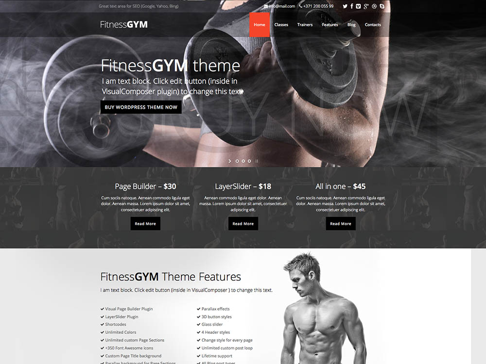 FitnessGYM Best WordPress Gym and Fitness Themes
