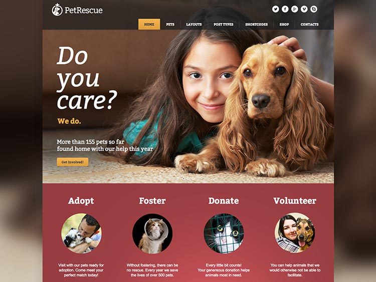 Pet Rescue WordPress Animal Theme