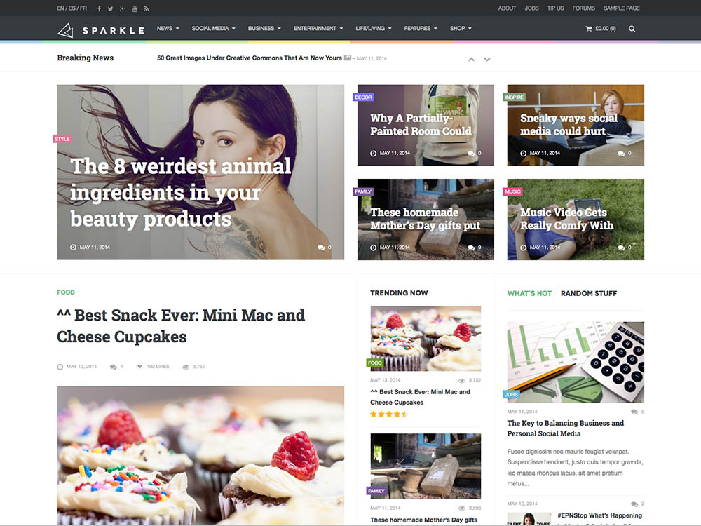 Sparkle - Best WordPress Magazine Themes