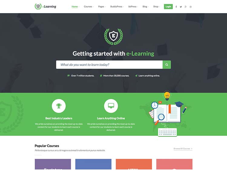 One of the best learning management system themes for WordPress