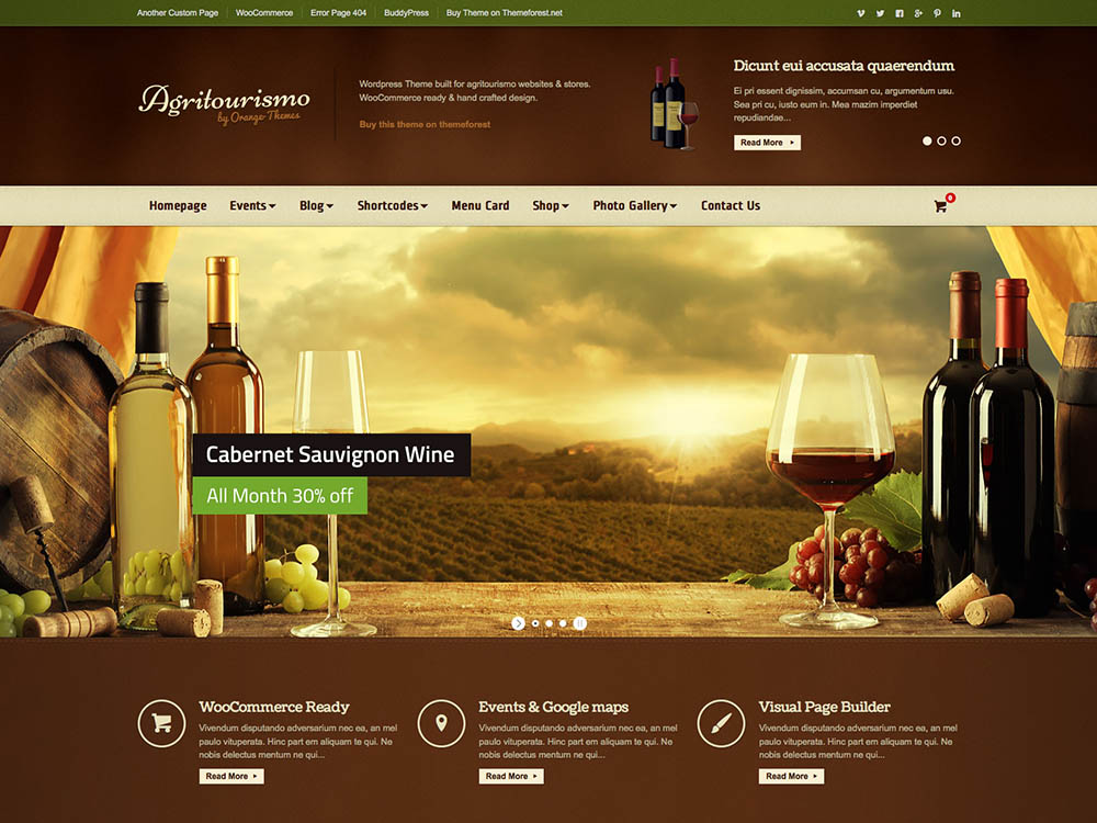 Agritourismo - Best WordPress Wine Themes