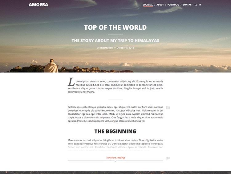 Amoeba - Best WordPress Travel Blog Themes