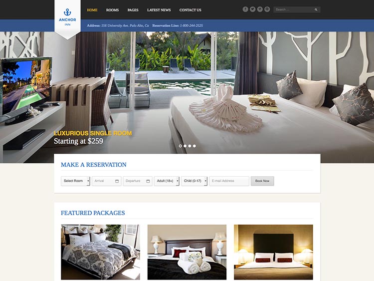 Anchor Inn - Best WordPress Hotelier Themes