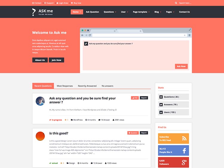 The Best Q&A (Question and Answer) Wordpress Themes - Atheme