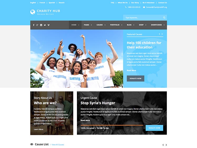 CharityHub - Best WordPress Nonprofit Themes for 2014
