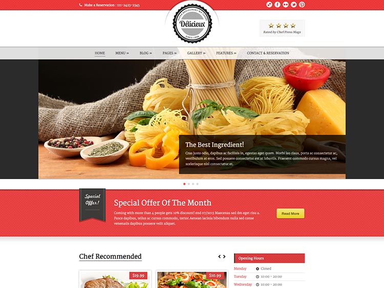 Delicieux - Best WordPress Restaurant Themes