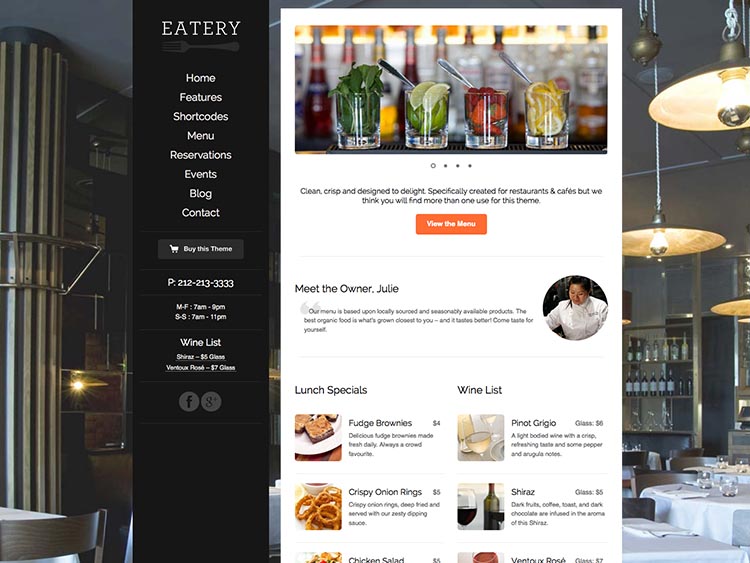 Eatery - Best WordPress Restaurant Themes