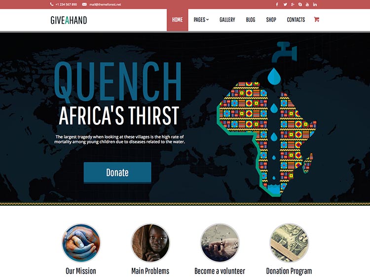 GiveAHand - Best WordPress Fundraising and Charity Themes for 2014