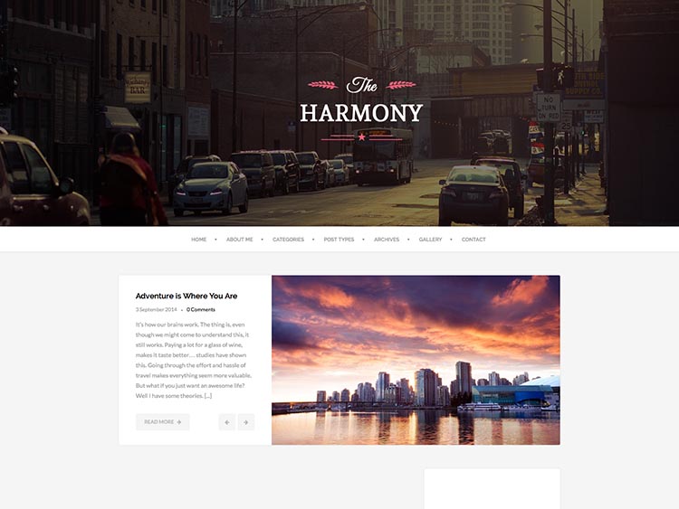 Harmony - Best WordPress Travel Blog Themes