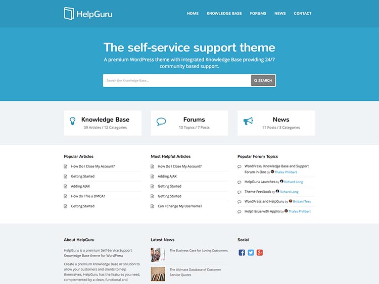 HelpGuru - Best WordPress HelpDesk Themes