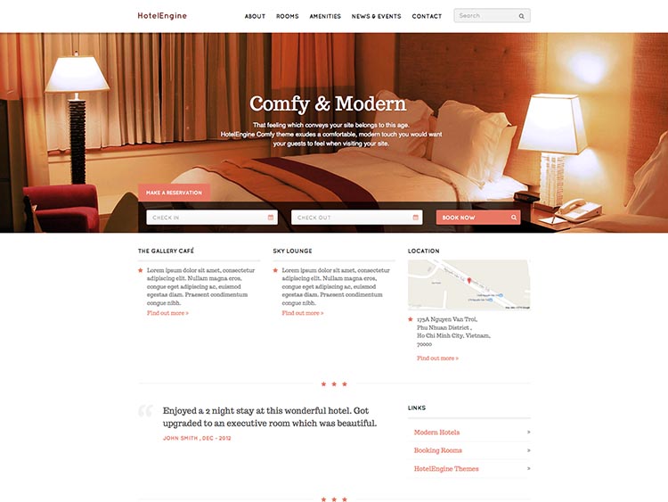 Comfort - Best WordPress Hotel Themes