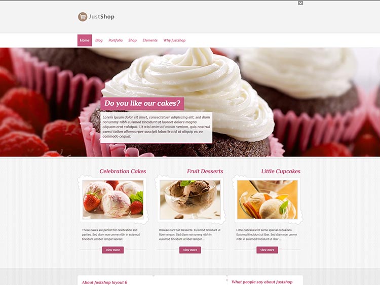 Justshop - Best WordPress Cake Shop and Bakery Themes