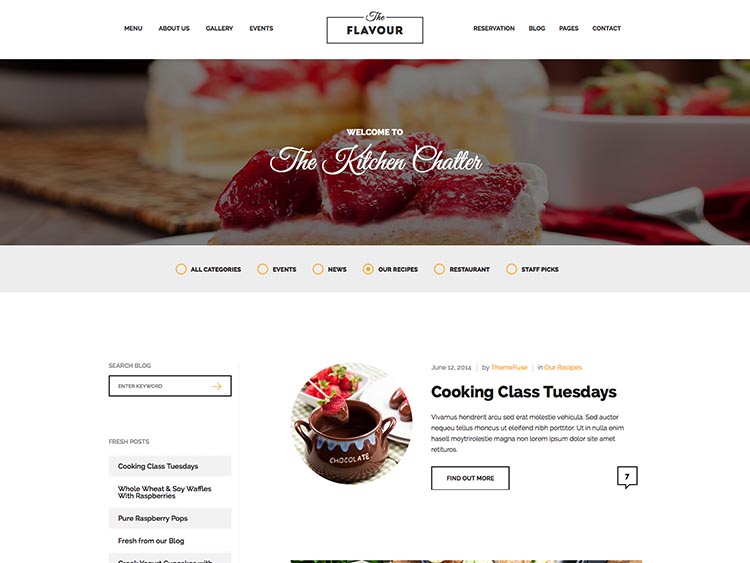 The Flavour - Best WordPress Restaurant Themes