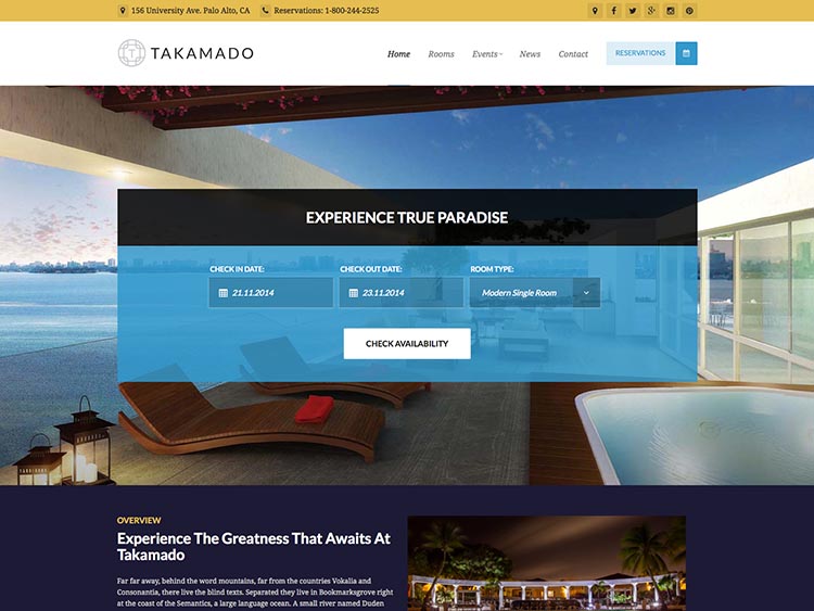One of the best hotel booking theme for WordPress