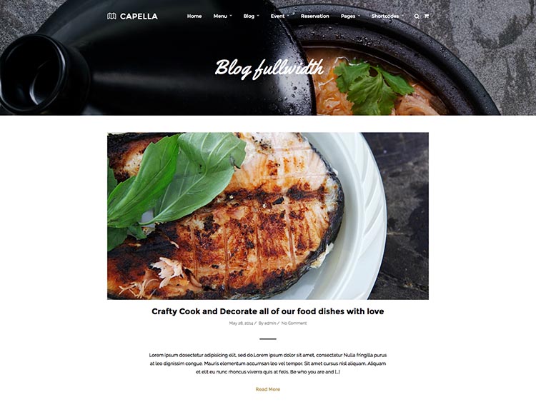 Capella - Best WordPress Restaurant Themes