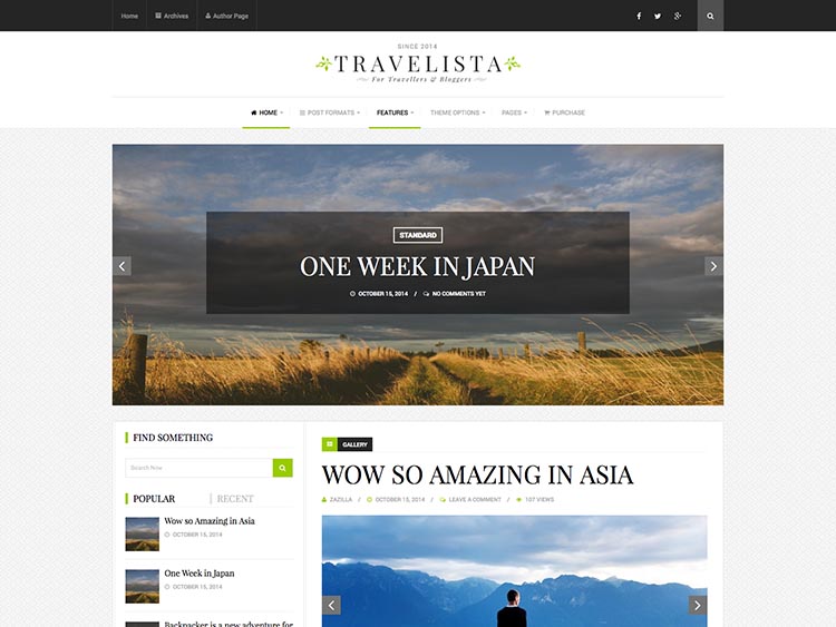 An awesome, gorgeous travel blog theme for WordPress