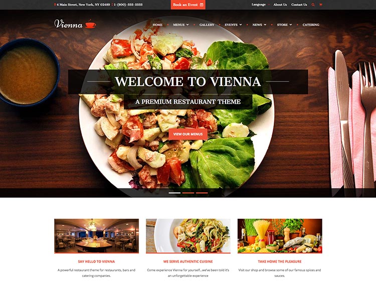 Vienna - Best WordPress Restaurant Themes