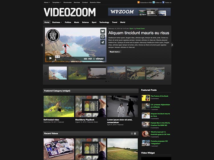 VideoZoom - Best WordPress Video Sharing Themes