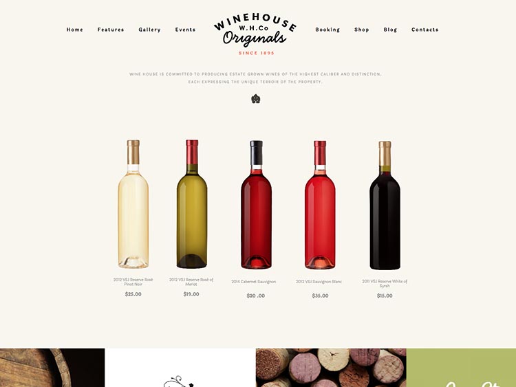 Responsive wine and vineyard theme for WordPress