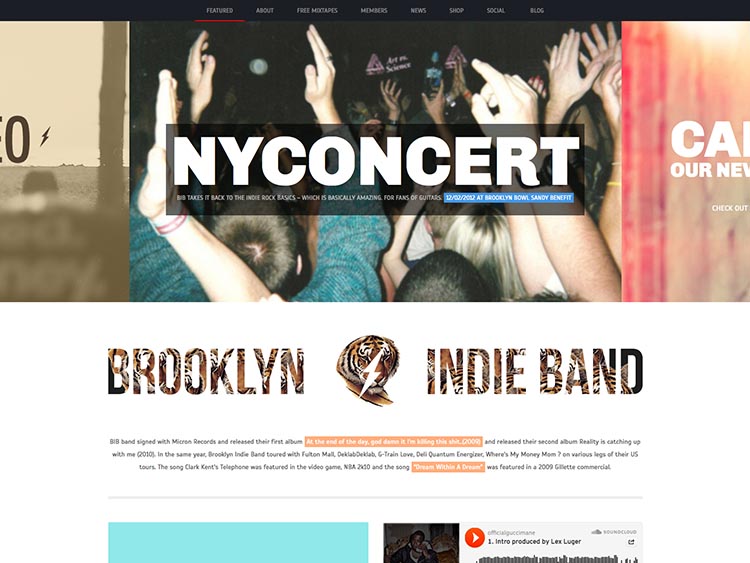 Brooklyn Indie Band WordPress Theme