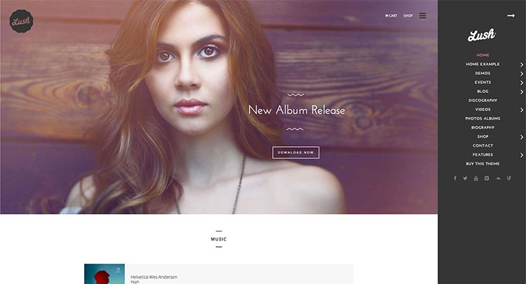 Our current favorite WordPress theme for bands and musicians