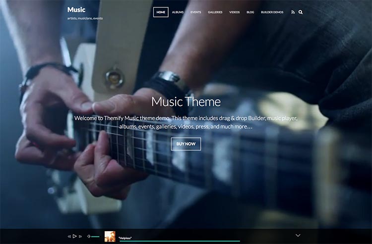 Best music oriented WordPress theme for building musicians and band websites