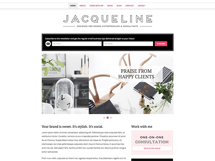 Jaqueline Feminine Theme for WordPress