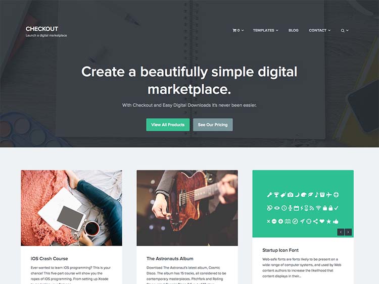 The best easy digital downloads theme for WordPress for selling digital products