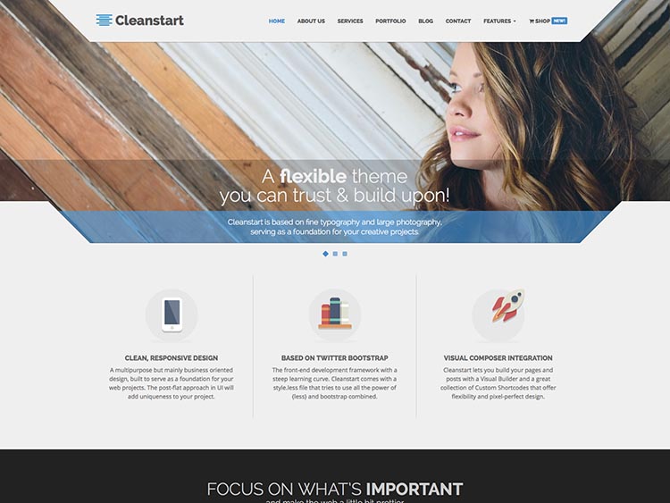 Cleanstart Bootstrap WordPress Business Theme