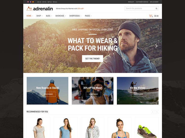 Adrenaline WooCommerce WordPress Theme
