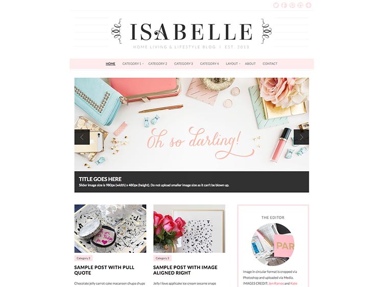Isabelle WordPress Fashion Blog Theme