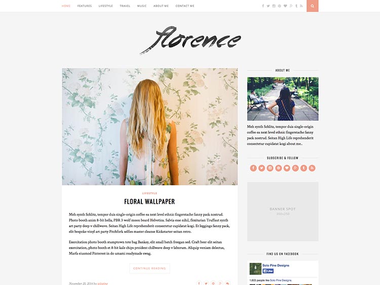 Florence WordPress Fashion Blog Theme