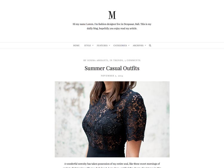 Minimy WordPress Fashion Blog Theme