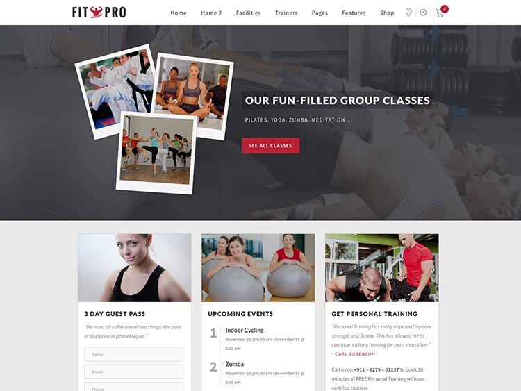 FitPro WordPress Gym Theme