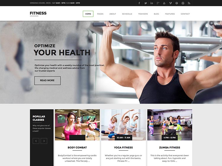 Fitness Gym Theme for WordPress