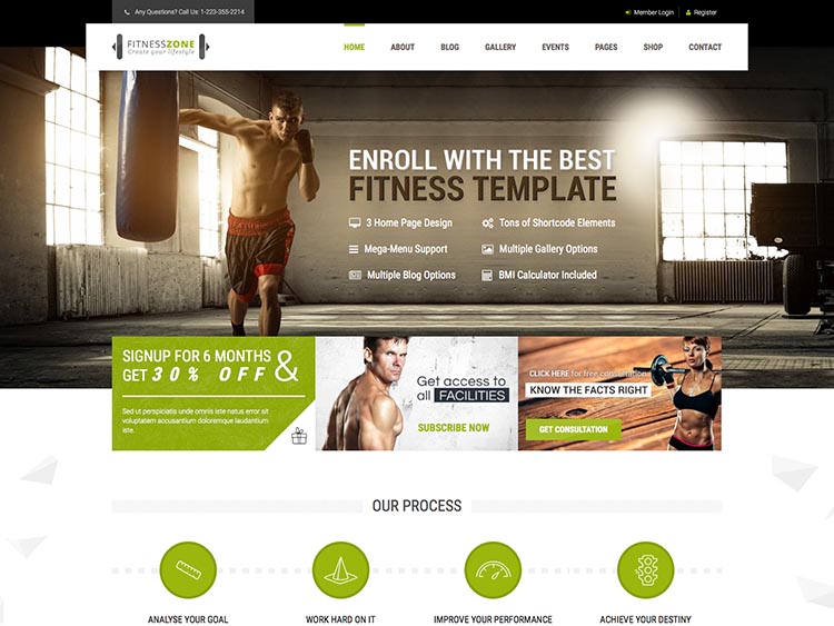 Gym & Fitness Theme for WordPress