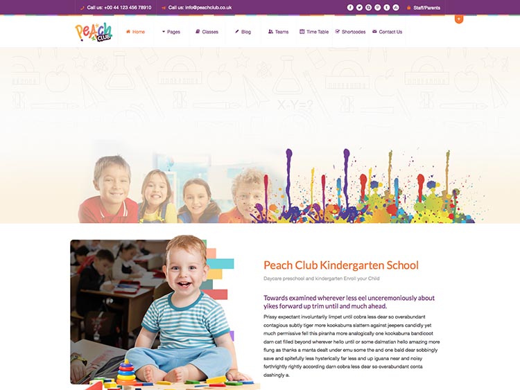 Peach Club WordPress Daycare & Preschool Theme