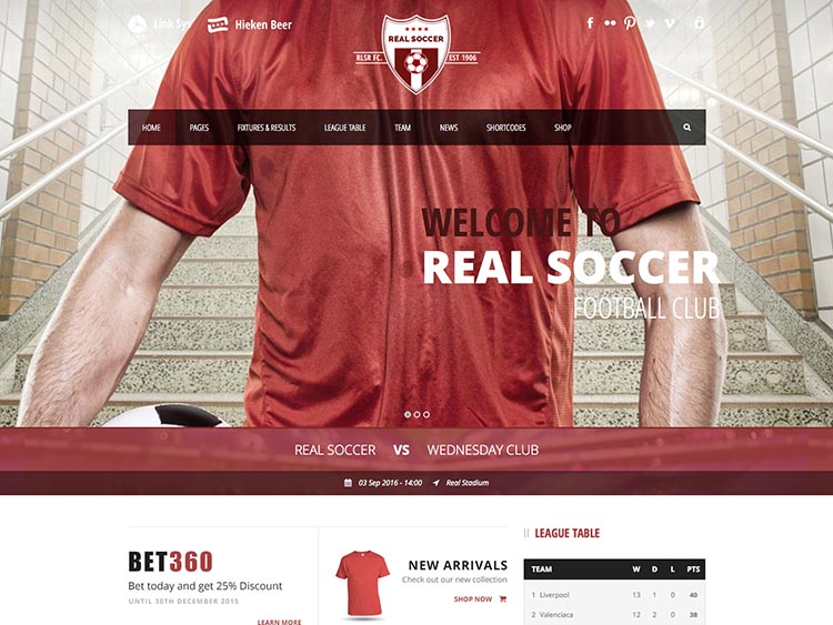 Real Soccer WordPress Sports Theme (Football)
