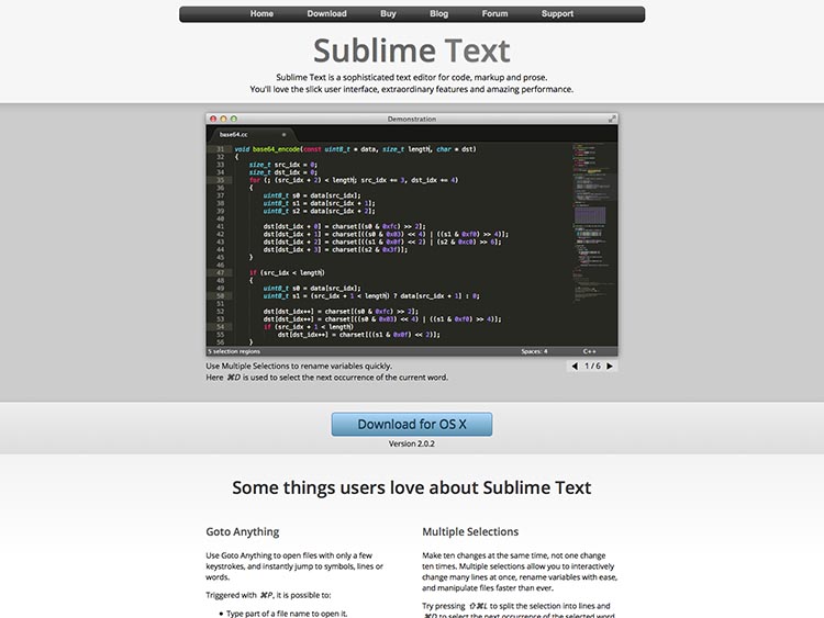 Sublime Text Screenshot