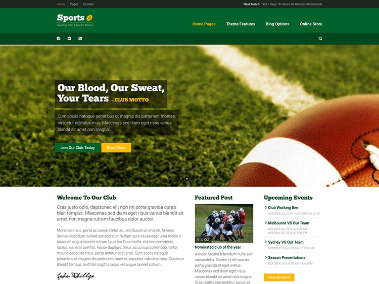 Sport Theme for WordPress