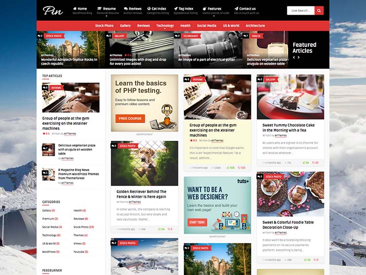 Best Pinterest-style WordPress theme for content sharing and pinning