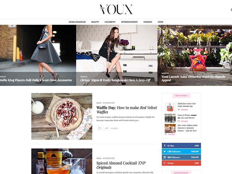 The Voux WordPress Fashion Mag Theme