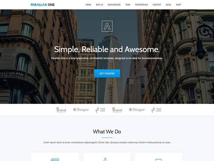 Parallax One is one of the best free WordPress startup themes