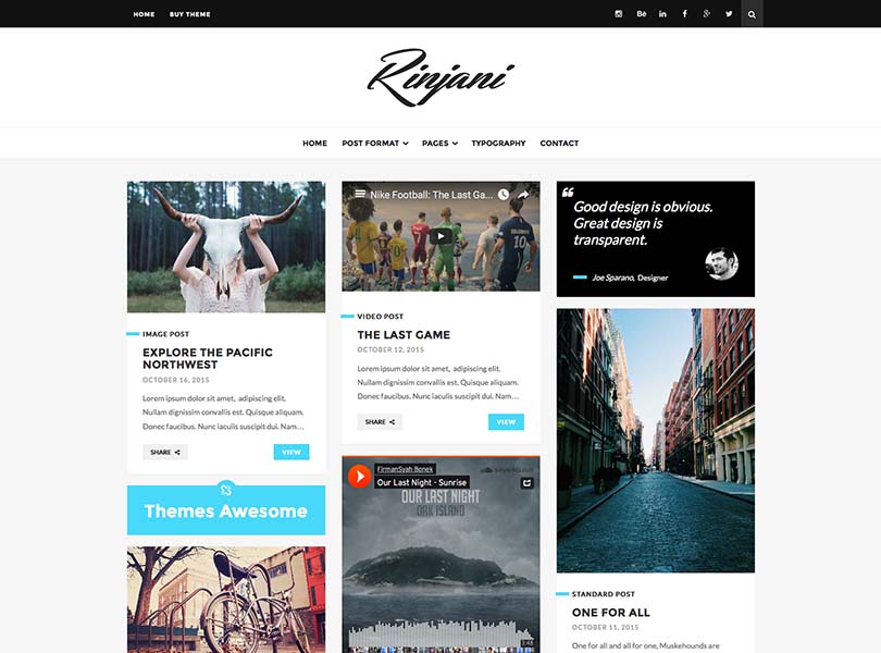 A cool, great-looking grid theme for WordPress